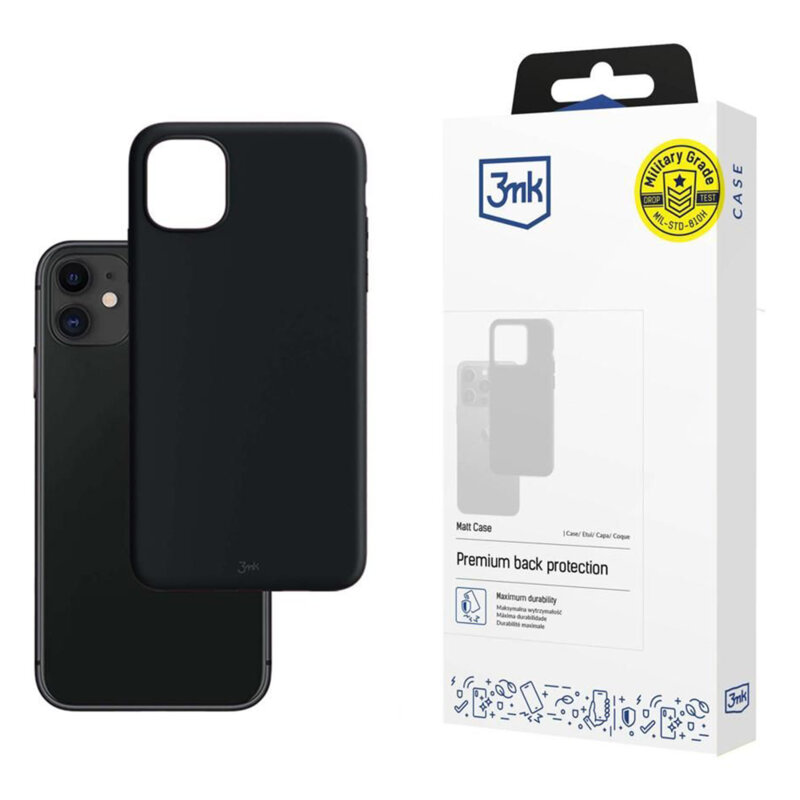 Husa iPhone 11 premium 3mk Matt Case, Black