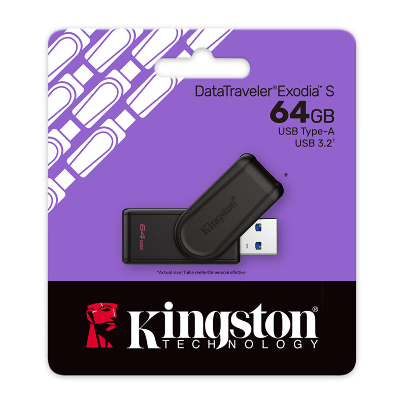 Stick USB 64GB Kingston DataTraveler Exodia S, negru, DTXS/64GB
