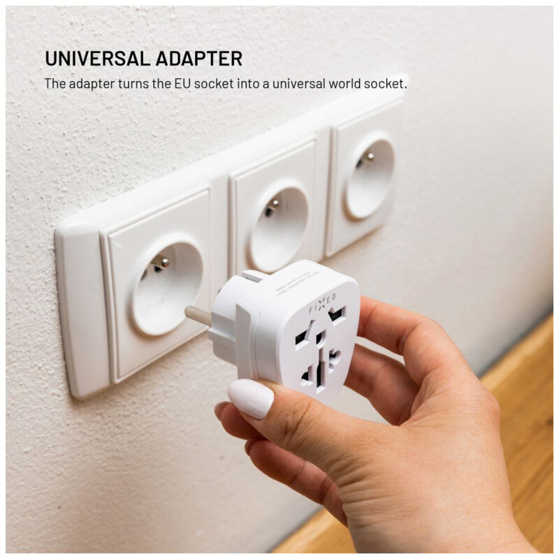 Adaptor priza EU la UK/US/AUS, Fixed, 15A/3750W, FIXCT-EU2-WH