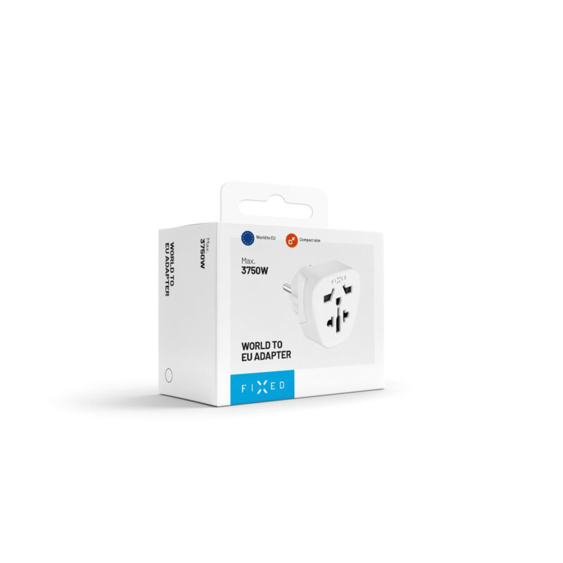 Adaptor priza EU la UK/US/AUS, Fixed, 15A/3750W, FIXCT-EU2-WH
