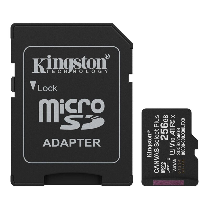 Card MicroSDXC 256GB cu adaptor SD A1 Kingston Canvas Select Plus, SDCS3/256GB