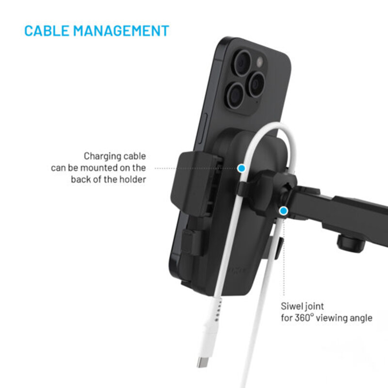 Suport telefon auto pentru bord, parbriz Fixed, FIXICQ-XXL-BK