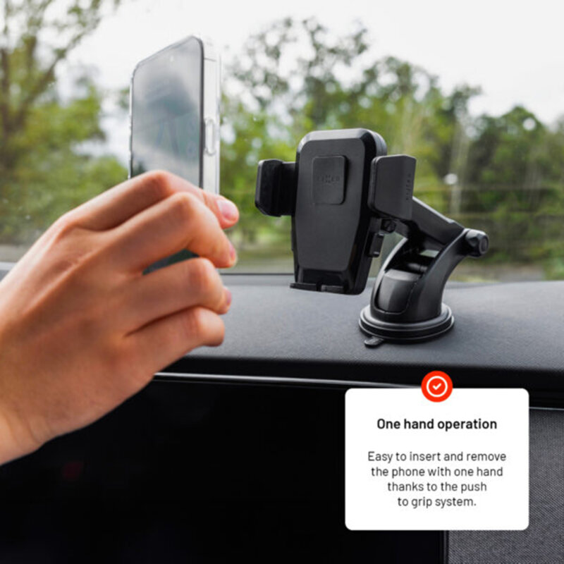 Suport telefon auto pentru bord, parbriz Fixed, FIXICQ-XXL-BK