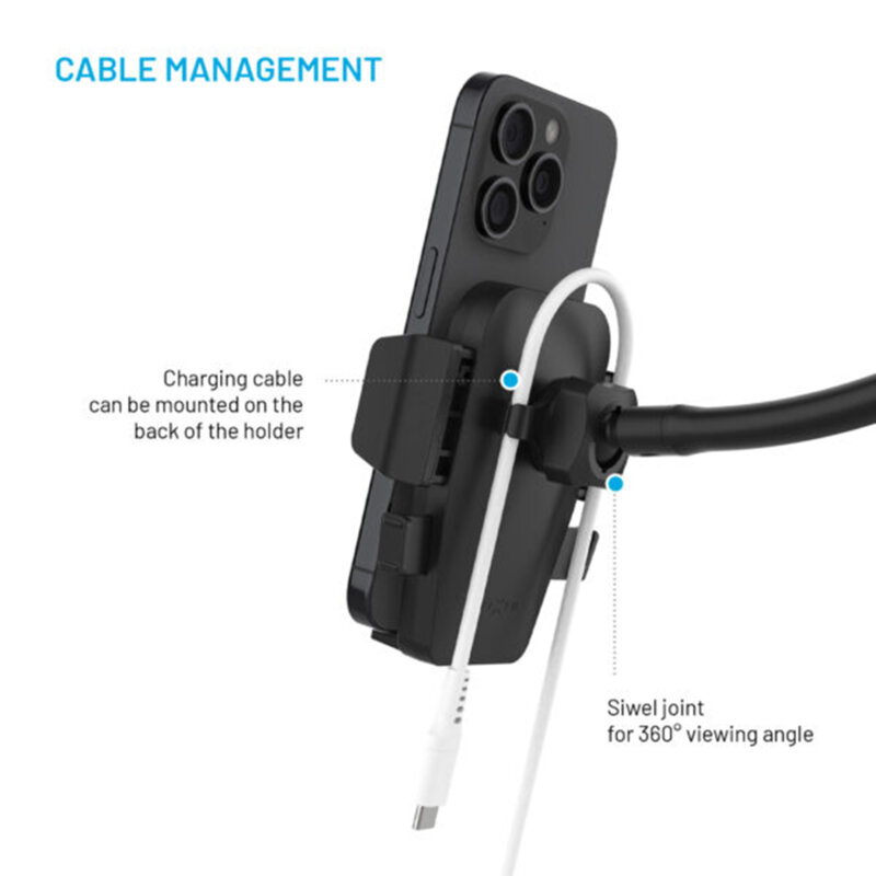 Suport telefon auto pentru bord, parbriz Fixed, FIXICQ-FLEXXL-BK