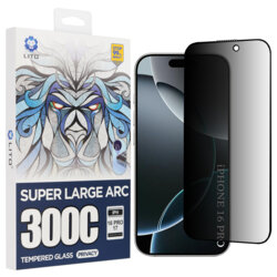 Folie sticla iPhone 16 Pro Lito D+ Max Privacy 300C, negru