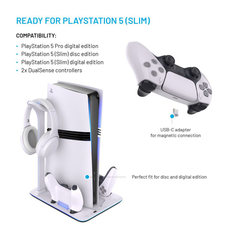 Docking station PlayStation 5 (Pro/Slim), Fixed FIXPS5PS-MCS-BW