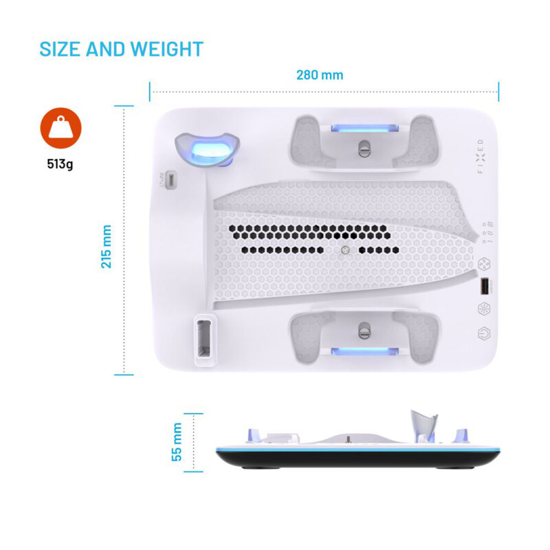 Docking station PlayStation 5 (Pro/Slim), Fixed FIXPS5PS-MCS-BW