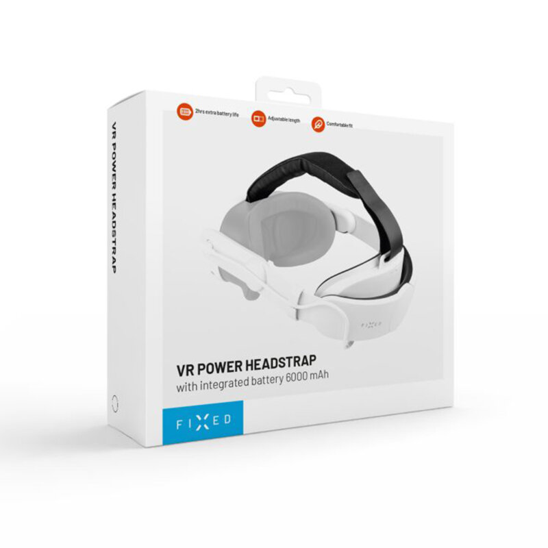 Curea VR cu baterie Meta Quest 3/3S, Fixed FIXMQ-PHS-WH, alb
