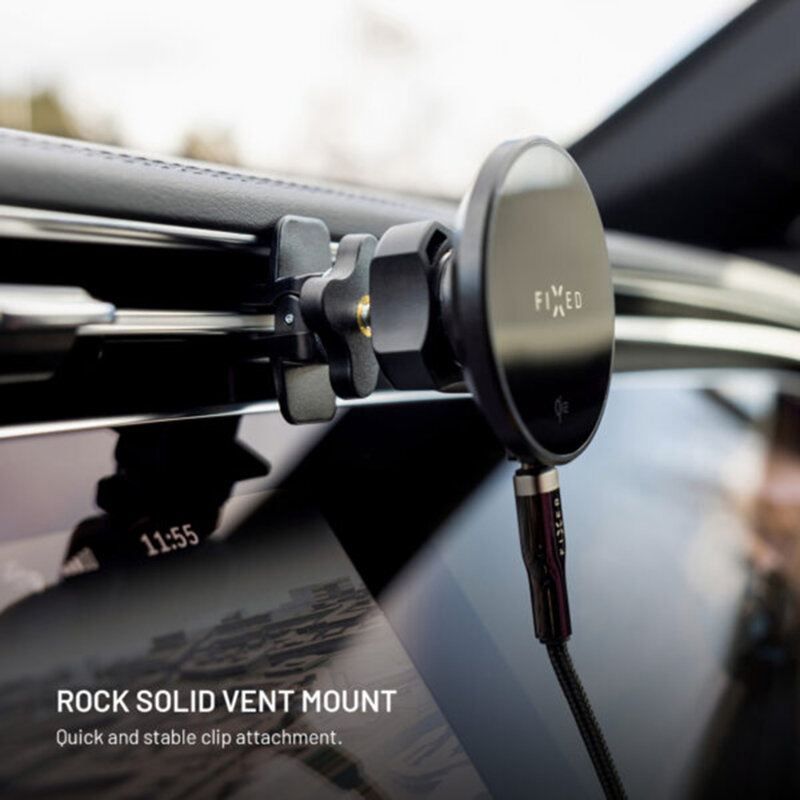 Suport auto MagSafe cu incarcare wireless 15W Fixed, FIXMRO2-BK