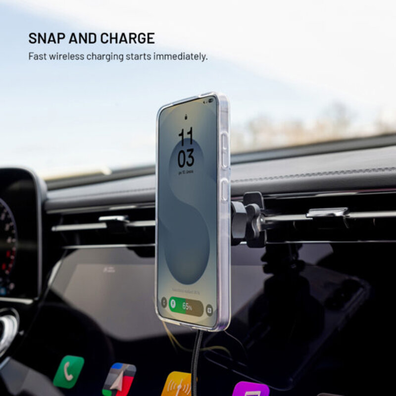 Suport auto MagSafe cu incarcare wireless 15W Fixed, FIXMRO2-BK