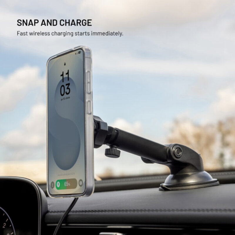 Suport telefon auto MagSafe 15W, Qi2 Fixed, FIXMRO2-XL-BK