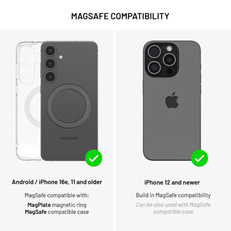 Suport telefon auto MagSafe 15W, Qi2 Fixed, FIXMRO2-XL-BK