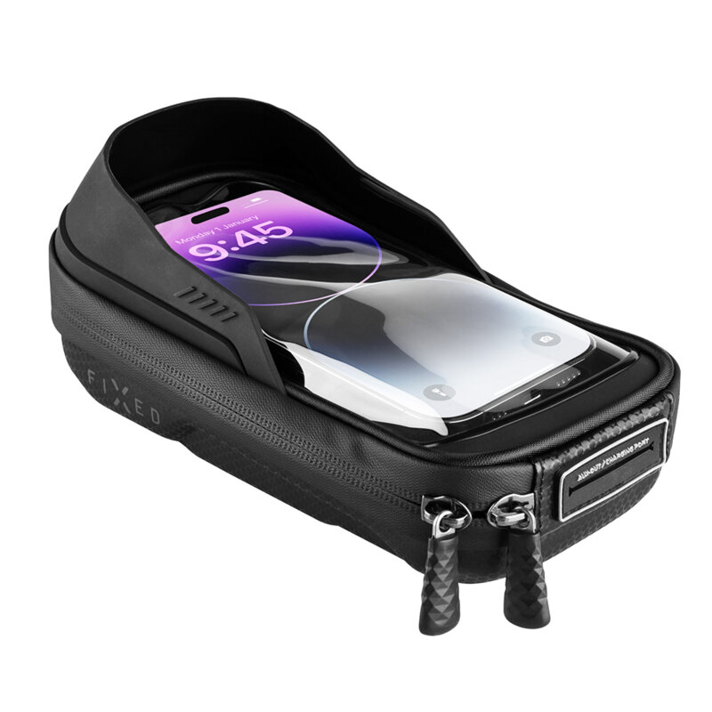 Suport, husa telefon pentru bicicleta cu fermoar Fixed, FIXBIB2-BK