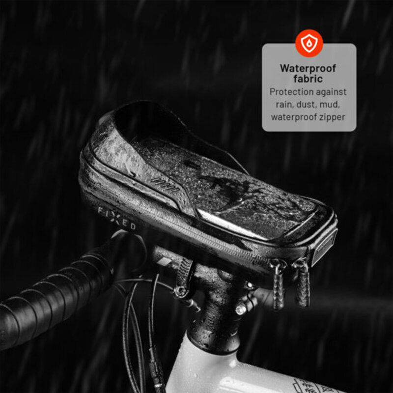 Suport, husa telefon pentru bicicleta cu fermoar Fixed, FIXBIB2-BK