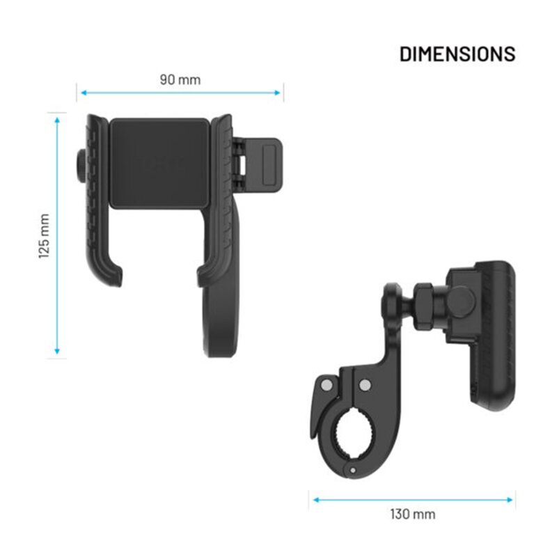 Suport bicicleta pentru telefon, universal Fixed, FIXBIPV-BK