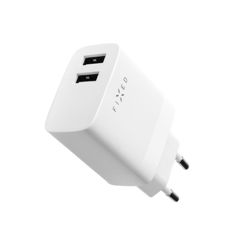 Incarcator USB + cablu tip C Fixed, 17W, negru, FIXC17N-2UC-WH