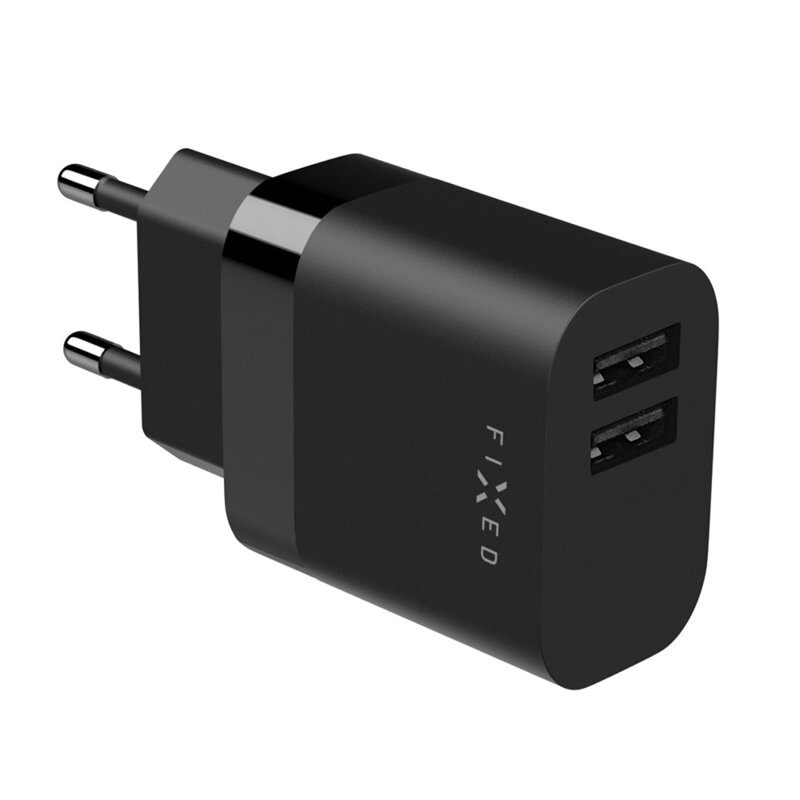 Incarcator priza USB 2in1 Fixed, 17W, negru, FIXC17N-2U-BK