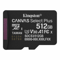 Card MicroSDXC 512GB Kingston Canvas Select Plus, SDCS3/512GBSP