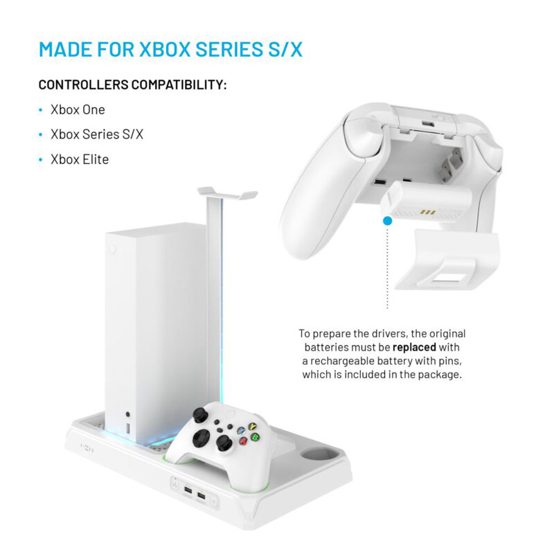 Statie multifunctionala controller Xbox, Fixed FIXXB-MCS-WH