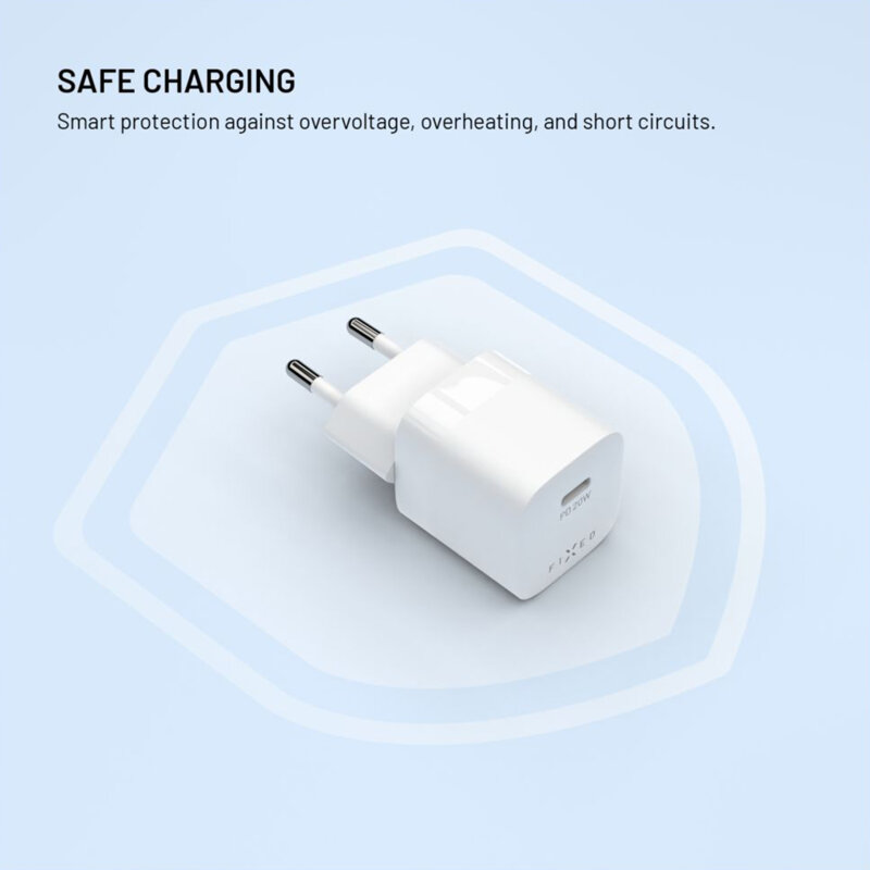 Incarcator Type-C + cablu tip C Fixed, 20W, alb, FIXC20M2-CC-WH