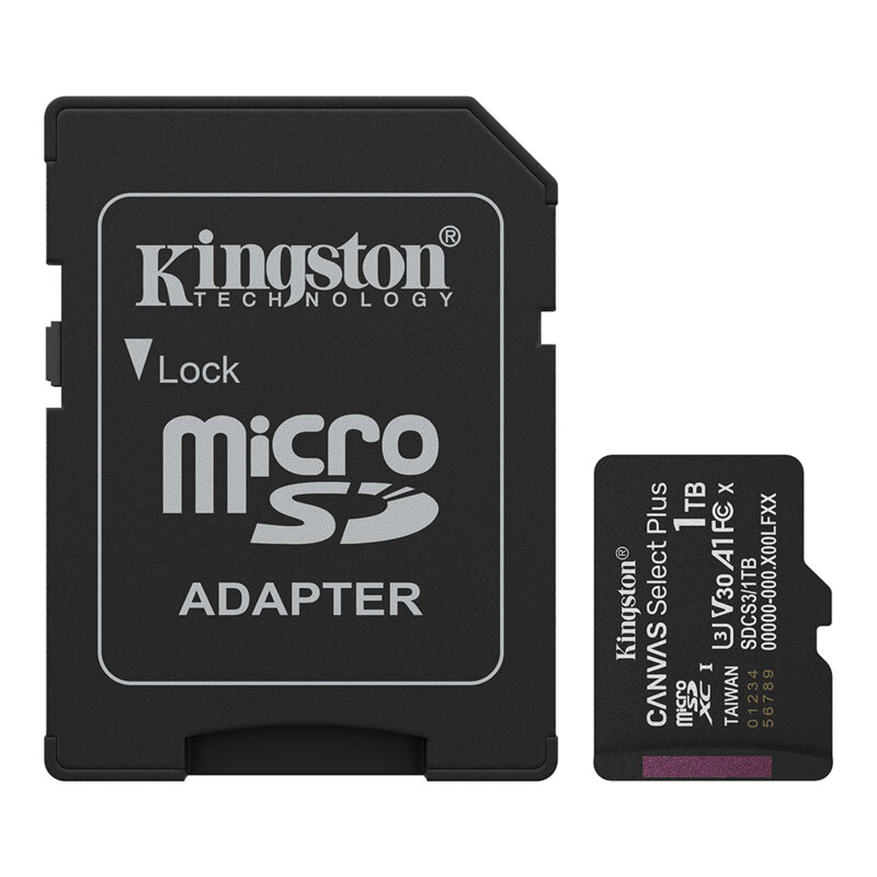 Card MicroSDXC 1TB cu adaptor SD A1 Kingston Canvas Select Plus, SDCS3/1TB
