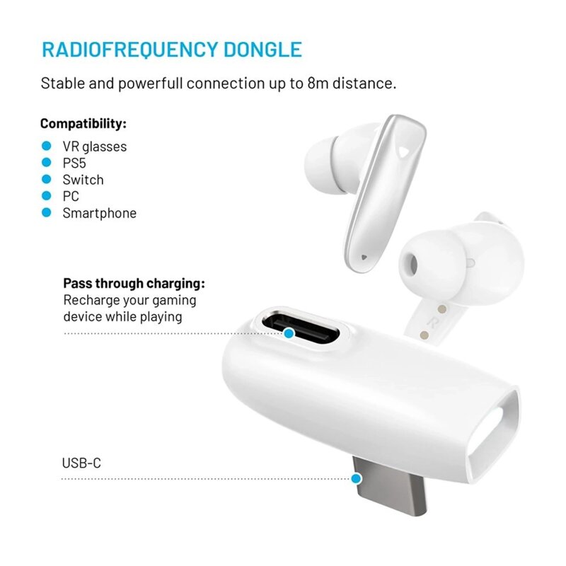 Casti wireless gaming cu control tactil, Fixed FIXPDS-G-WH