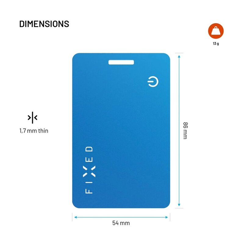 Dispozitiv inteligent cu localizare GPS Fixed Tag Card 2, 156mAh, bleu