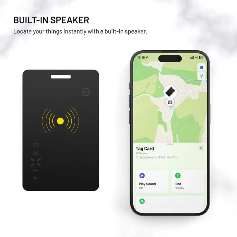 Dispozitiv inteligent cu localizare GPS Fixed Tag Card 2, 156mAh, negru