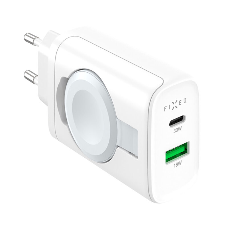 Incarcator USB, tip C + incarcator Apple Watch Fixed, 33W, FIXC33-CUW-WH, alb