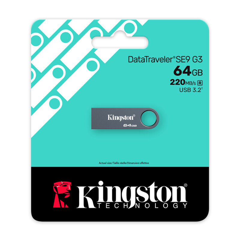 Stick USB 64GB premium Kingston DataTraveler SE9 G3, negru, KE-U2X64-1AC