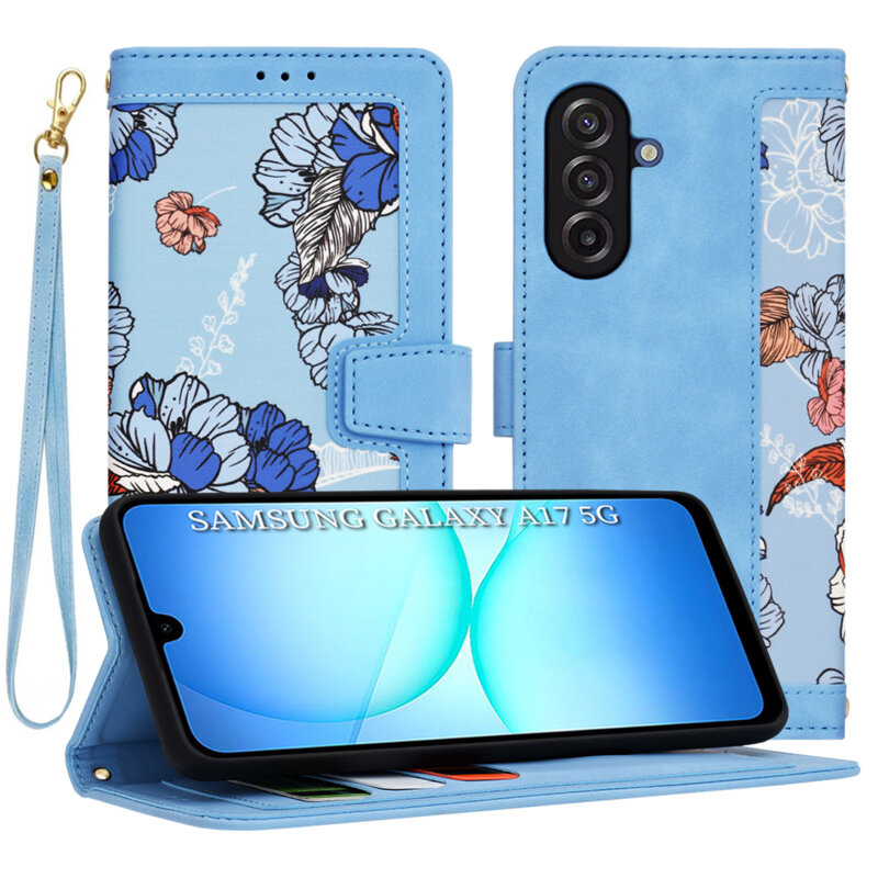 Husa personalizata fete Samsung Galaxy A17 5G Techsuit FlipCraft, bleu