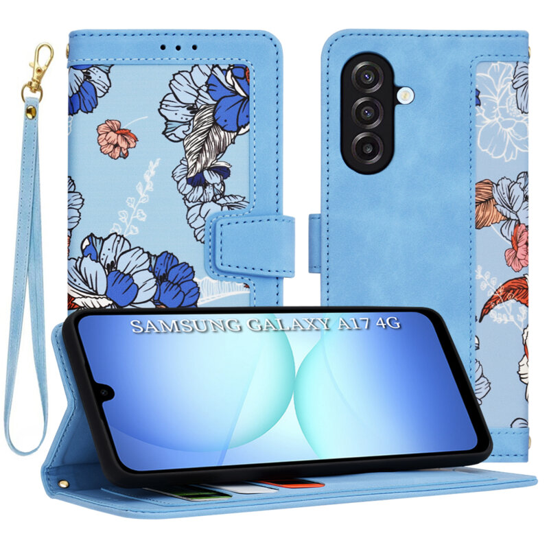 Husa personalizata fete Samsung Galaxy A17 4G Techsuit FlipCraft, bleu