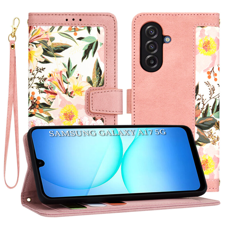 Husa personalizata fete Samsung Galaxy A17 5G Techsuit FlipCraft, roz