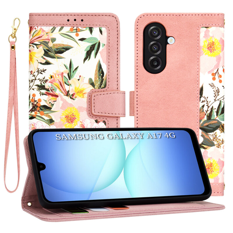 Husa personalizata fete Samsung Galaxy A17 4G Techsuit FlipCraft, roz