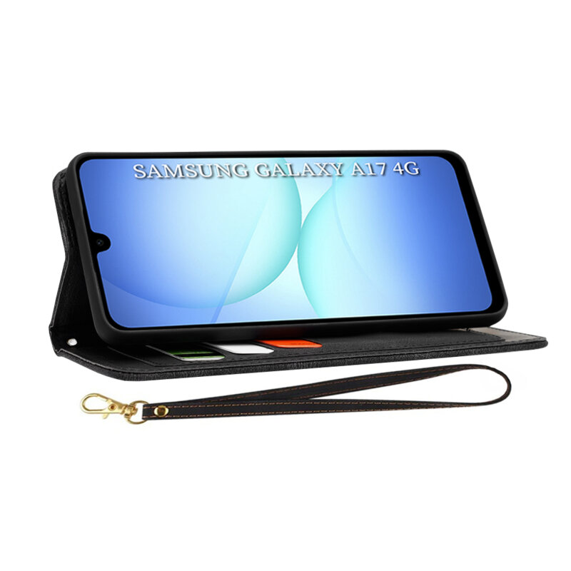 Husa personalizata fete Samsung Galaxy A17 4G Techsuit FlipCraft, negru