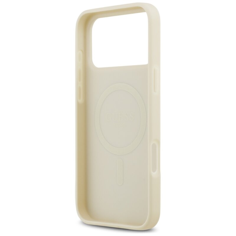 Husa originala Guess iPhone 17 Pro Max Croco Triangle Logo MagSafe, auriu, GUHMP17XPCRTHCD