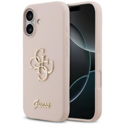 Husa Guess iPhone 17 Silicone Big 4G Script, roz deschis, GUHCP17SSC4GSMP