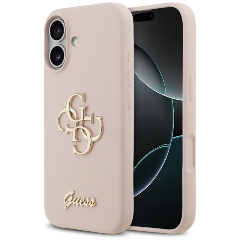 Husa Guess iPhone 17 Silicone Big 4G Script, roz deschis, GUHCP17SSC4GSMP