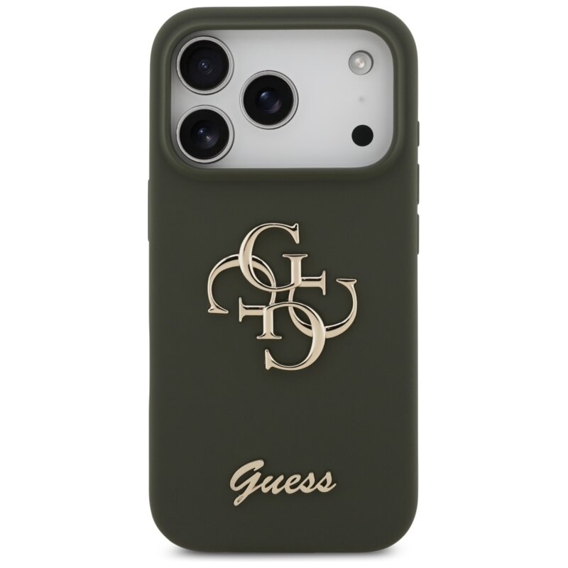 Husa Guess iPhone 17 Pro Silicone Big 4G Script, kaki, GUHCP17LSC4GSMA