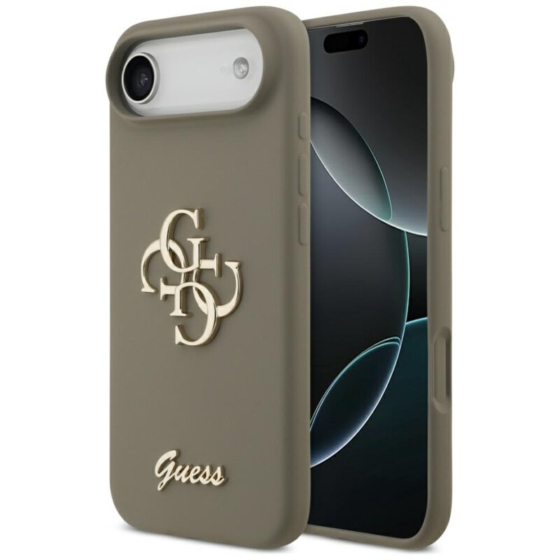 Husa Guess iPhone 17 Air Silicone Big 4G Script, maro, GUHCP17MSC4GSMW