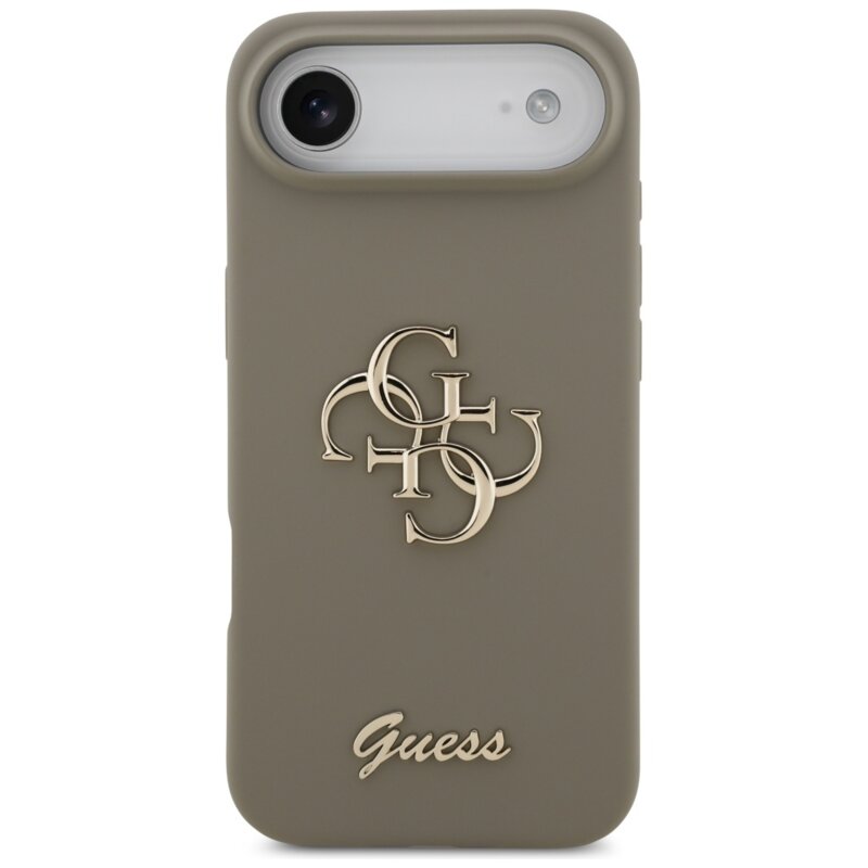 Husa Guess iPhone 17 Air Silicone Big 4G Script, maro, GUHCP17MSC4GSMW