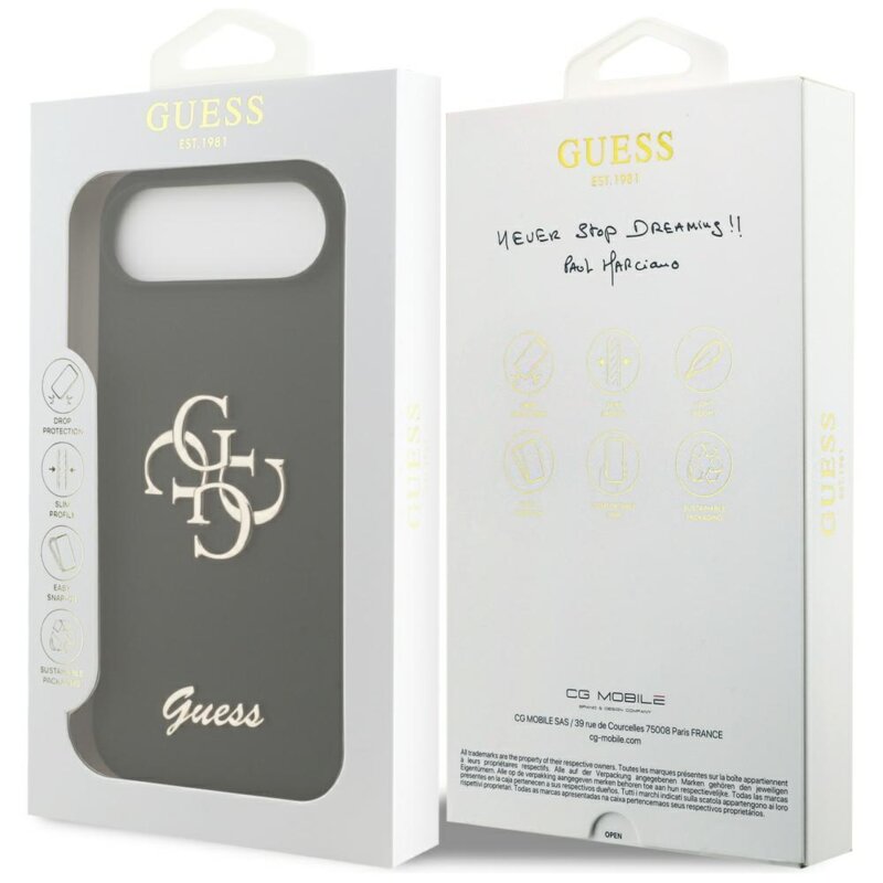 Husa Guess iPhone 17 Air Silicone Big 4G Script, negru, GUHCP17MSC4GSMK
