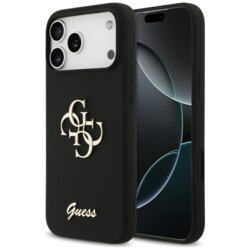 Husa Guess iPhone 17 Pro Max Silicone Big 4G Script, negru, GUHCP17XSC4GSMK