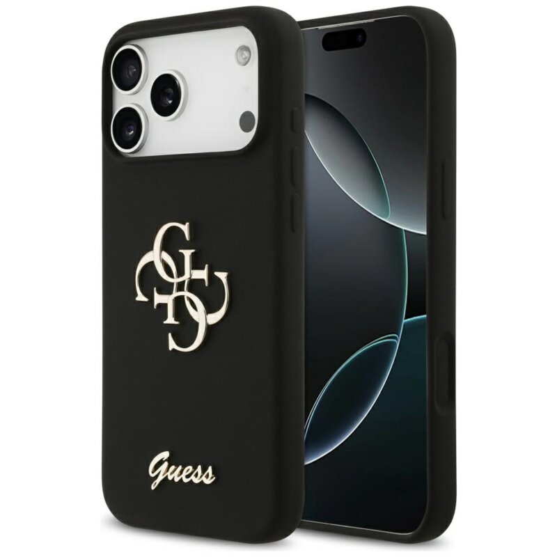 Husa Guess iPhone 17 Pro Max Silicone Big 4G Script, negru, GUHCP17XSC4GSMK