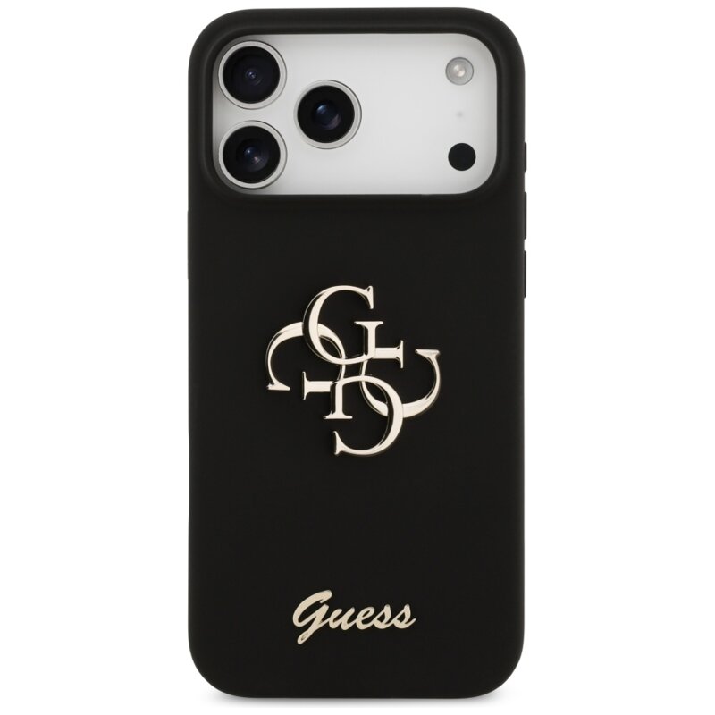 Husa Guess iPhone 17 Pro Max Silicone Big 4G Script, negru, GUHCP17XSC4GSMK