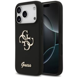 Husa Guess iPhone 17 Pro Silicone Big 4G Script, negru, GUHCP17LSC4GSMK