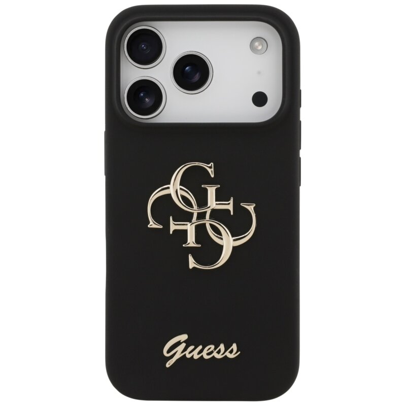 Husa Guess iPhone 17 Pro Silicone Big 4G Script, negru, GUHCP17LSC4GSMK