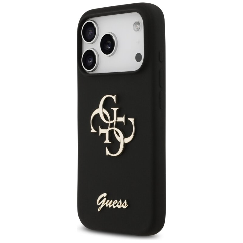 Husa Guess iPhone 17 Pro Silicone Big 4G Script, negru, GUHCP17LSC4GSMK