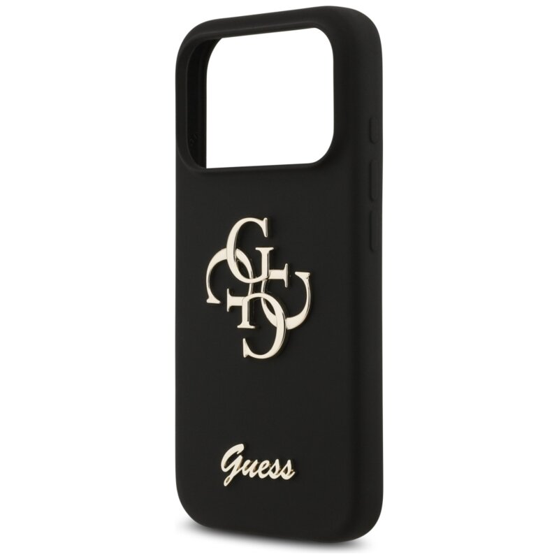 Husa Guess iPhone 17 Pro Silicone Big 4G Script, negru, GUHCP17LSC4GSMK