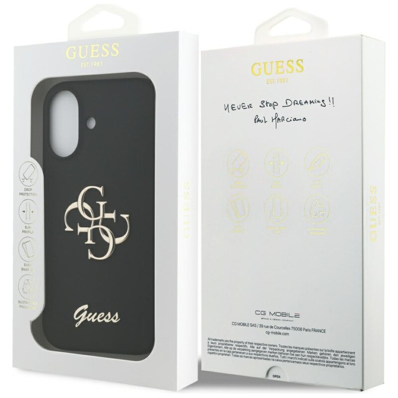 Husa Guess iPhone 17 Silicone Big 4G Script, negru, GUHCP17SSC4GSMK